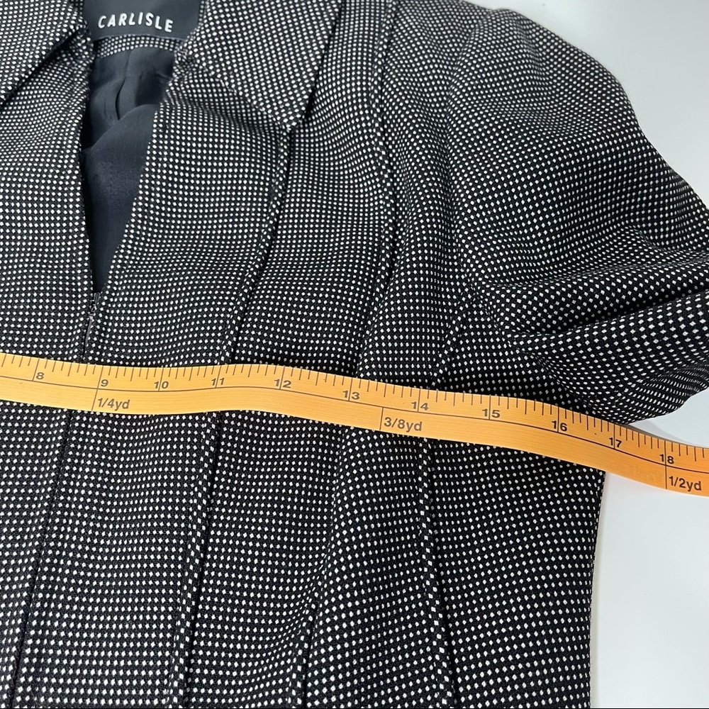 Carlisle Tailored Wool Blend Jacket Blazer Size 4 Black White Micro Dot - Picture 14 of 14